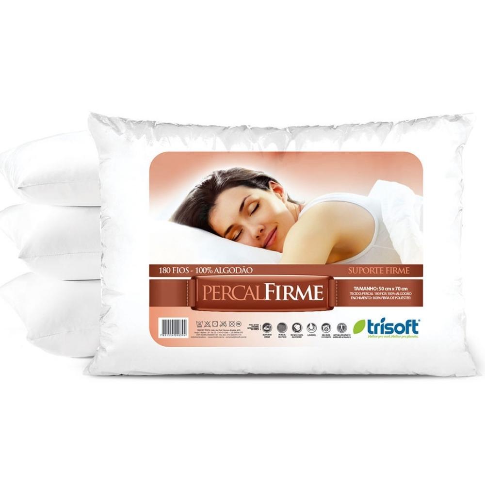 Travesseiro Percal Firme 180 Fios 50x70cm Trisoft