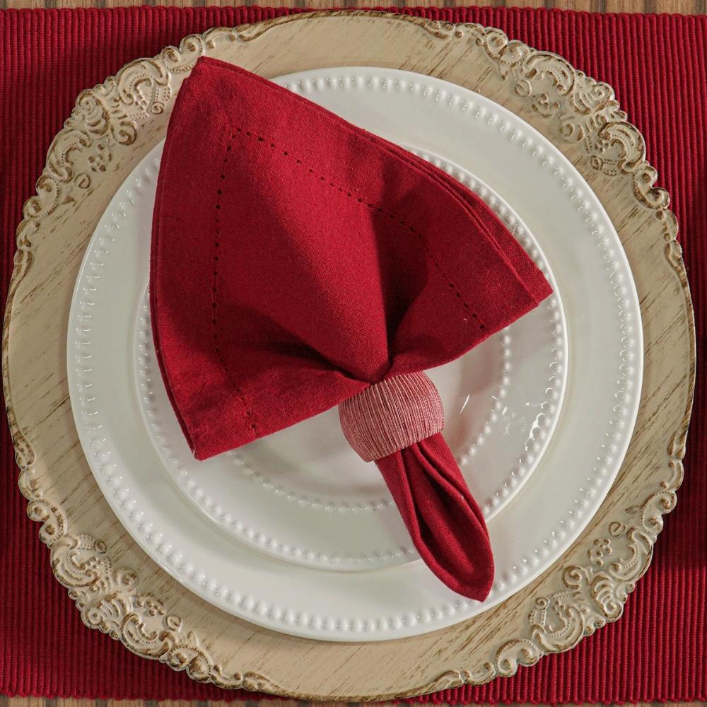 Jogo de Guardanapos de Tecido Pesponto 2 Peças Bordô Tessi