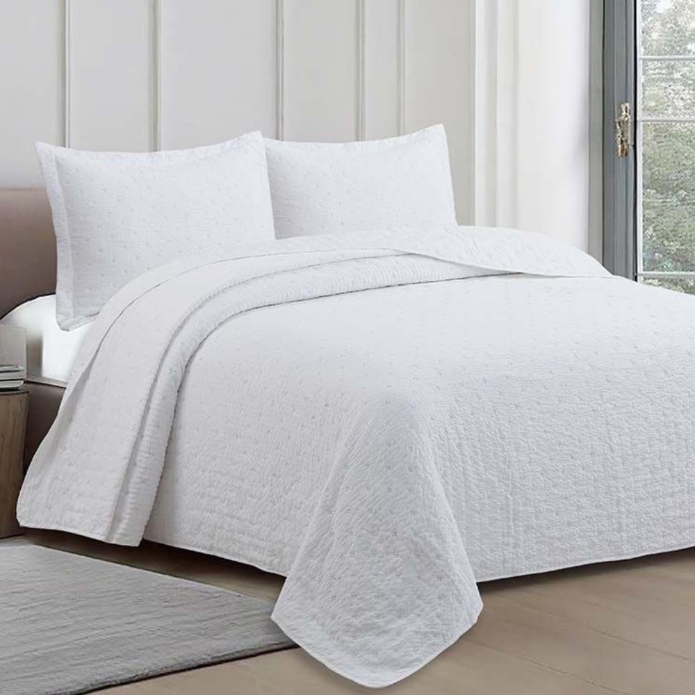 Kit Colcha 2 Peças Pliê Solteiro 1,60x2,40m Branca Camesa