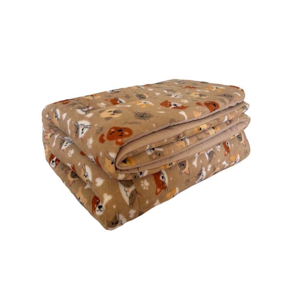 Coberdrom Para Berço Dupla Face Plush Pets e Malha Nude Arrumadinho Enxovais