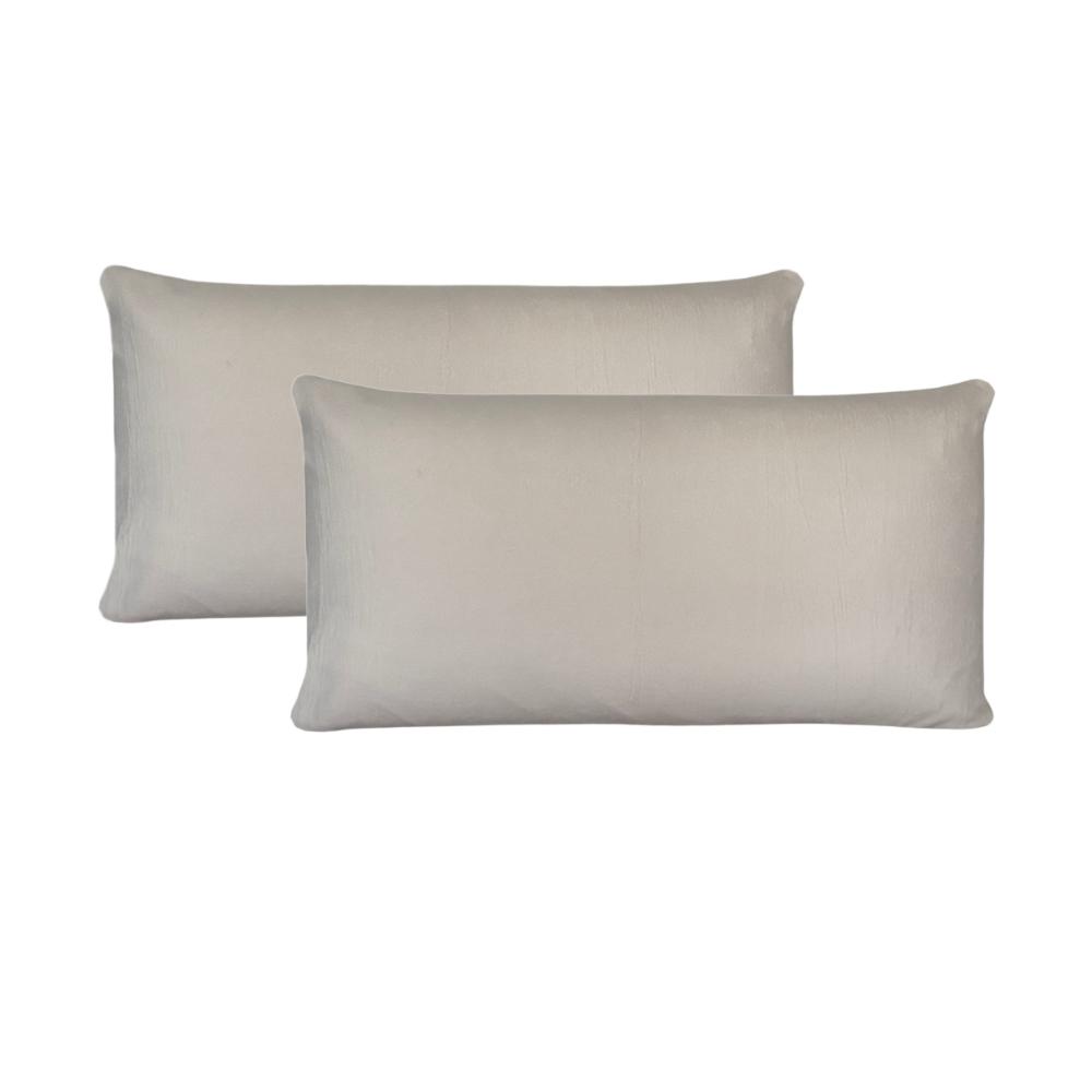 Kit 02 Fronhas King 50cm x 90cm Plush Microfibra Fleece Off White Arrumadinho Enxovais