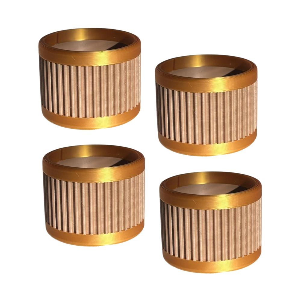Kit 04 Porta-Guardanapos Relevo Bege e Dourado Arrumadinho