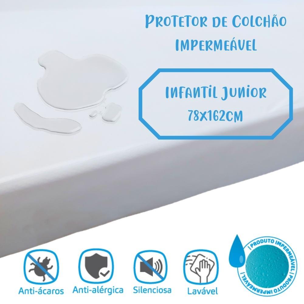 Protetor de Colchão Impermeável Solteiro Júnior 78x162cm Arrumadinho Enxovais
