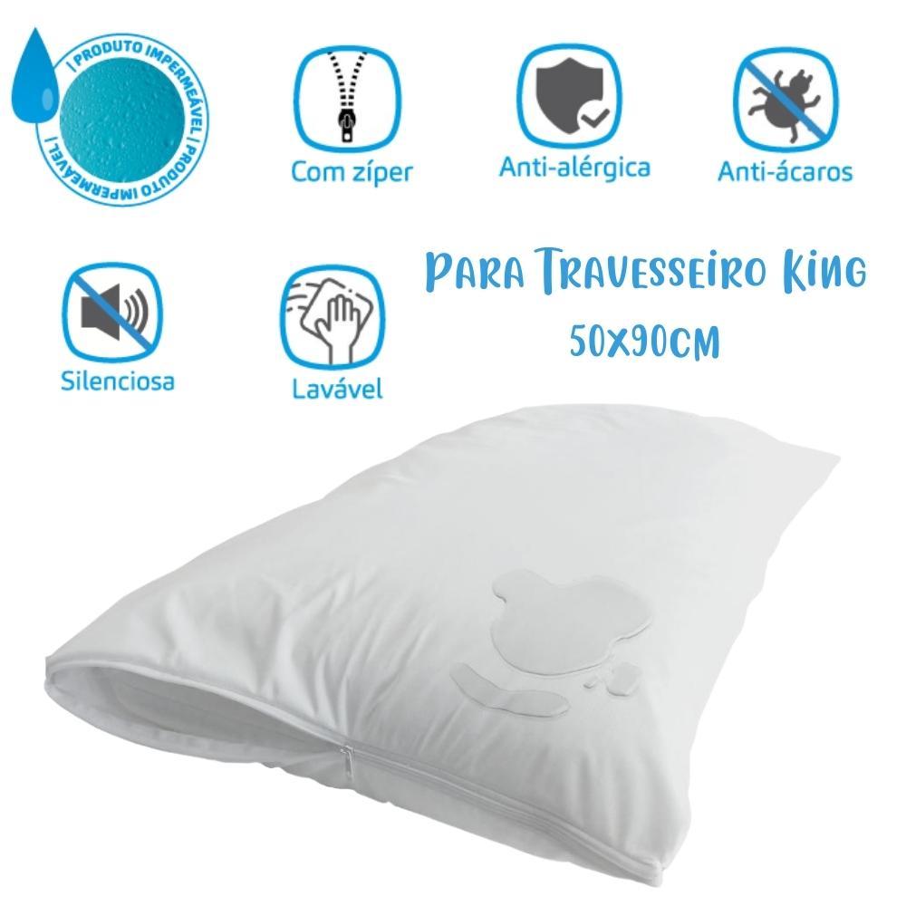 Capa Protetora Impermeável Para Travesseiro King 50x90cm Arrumadinho Enxovais
