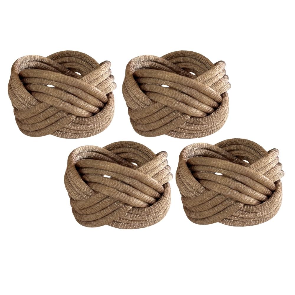 Kit 04 Porta-Guardanapos Cordão Rabo de Rato Marrom Claro Arrumadinho