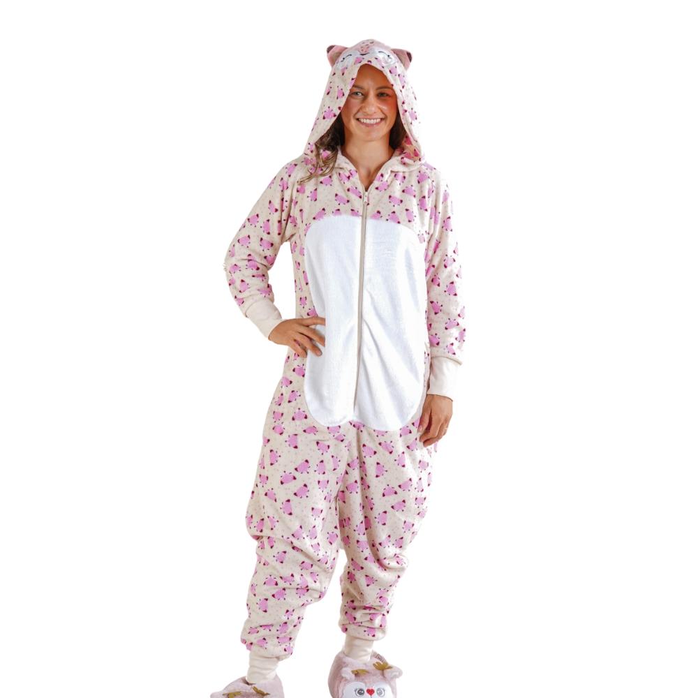 Pijama Macacão Kigurumi Longo Adulto Fox Raposa Tamanho GG Due