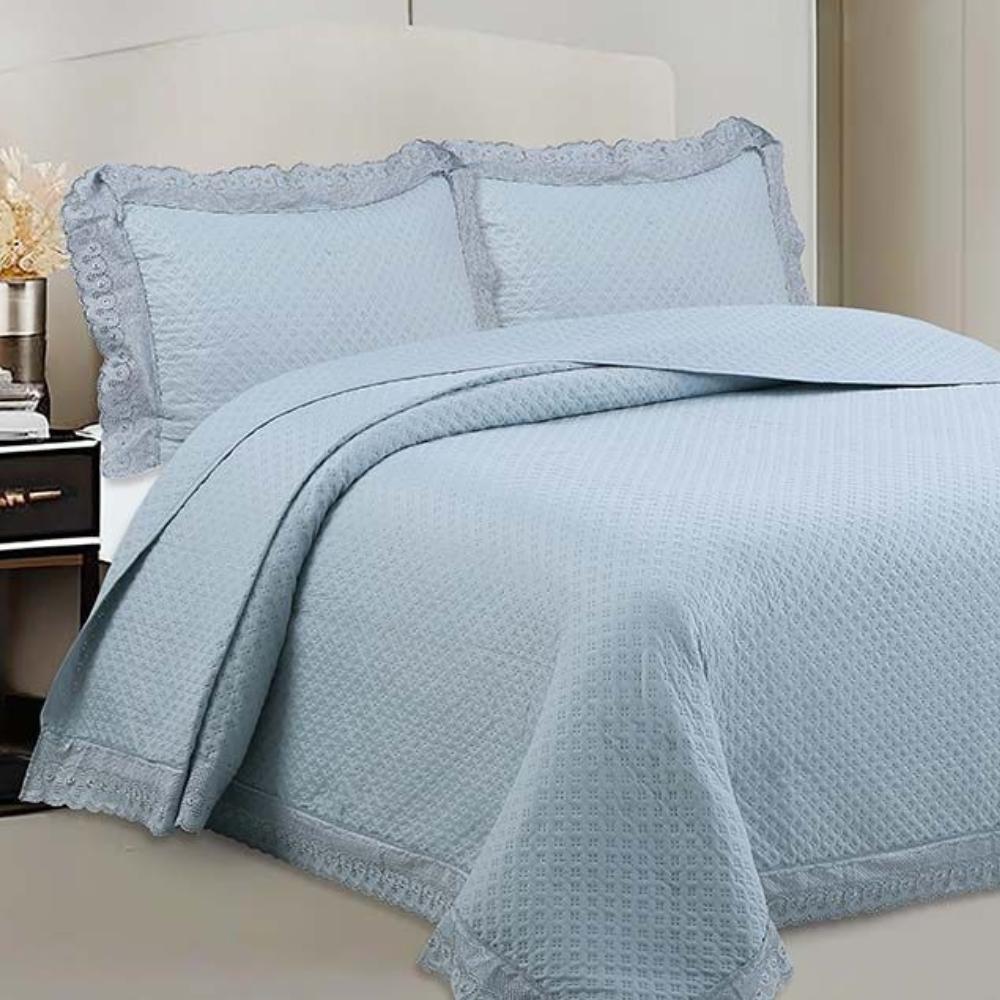 Kit Colcha 3 Peças Renascença Casal 2,20x2,40m Cinza Camesa