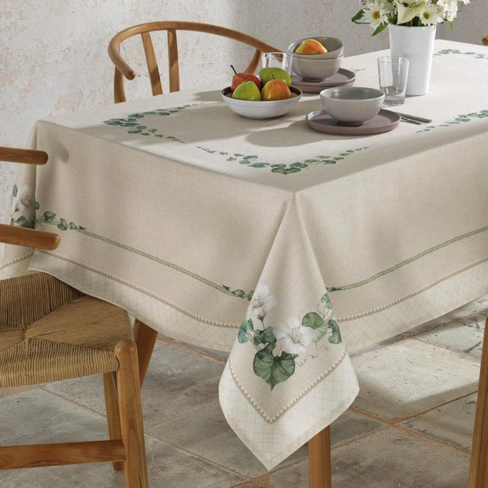 Toalha de Mesa Quadrada 8 Lugares 1,80x1,80m Clean Renova Botânica Dohler