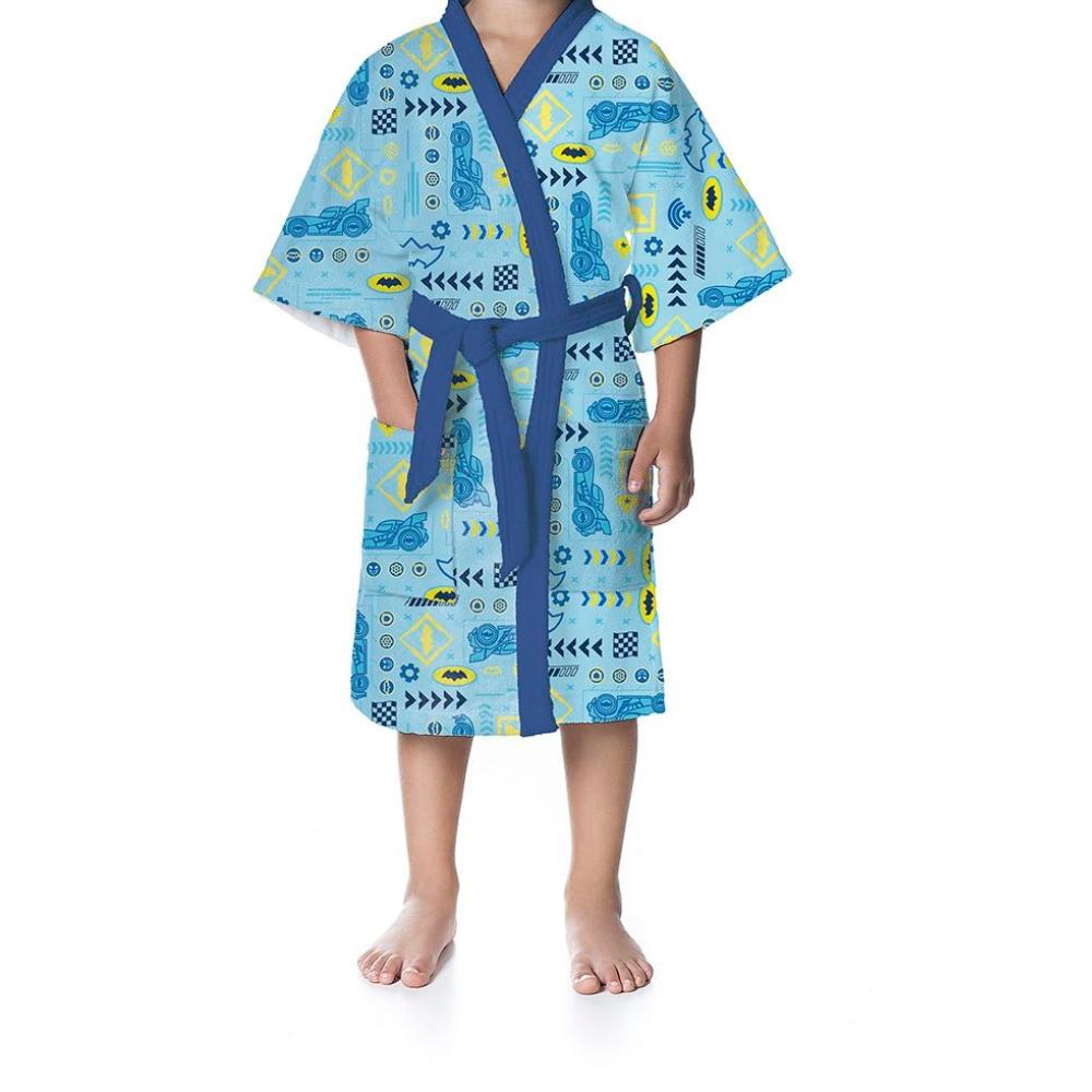 Roupão Aveludado Infantil Quimono Batwheels Tamanho Único (8 a 12 anos) Lepper