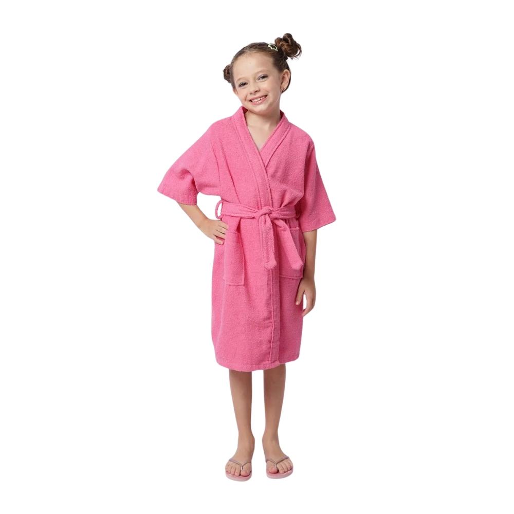 Roupão Felpudo Infantil Tamanho 12 Sofisticata Kids Ipe Rosa Atlântica