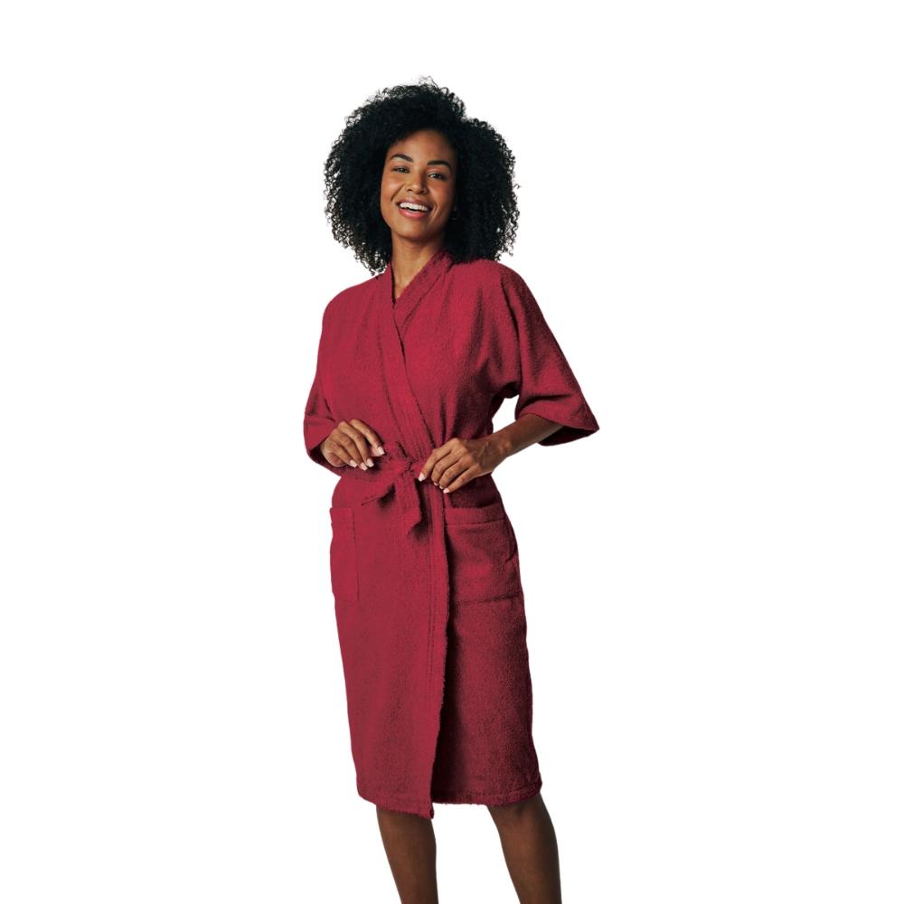 Roupão Quimono Adulto Felpudo Malibú Bordo Tamanho G Lepper
