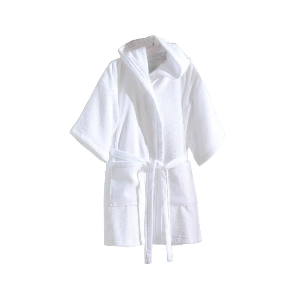 Roupão Aveludado Branco Infantil Com Capuz GG 13 a 15 anos Dohler