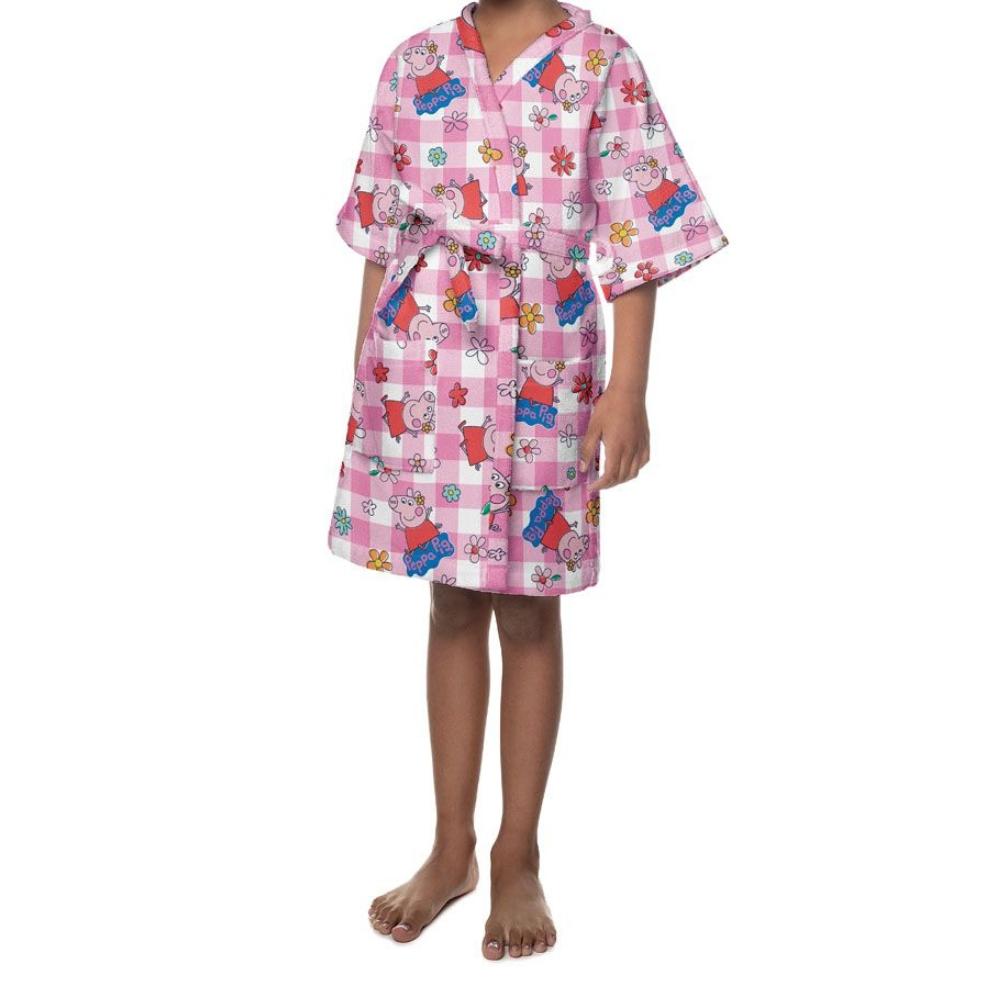 Roupão Infantil Aveludado Peppa Pig Tamanho P (4 a 6 anos) Lepper