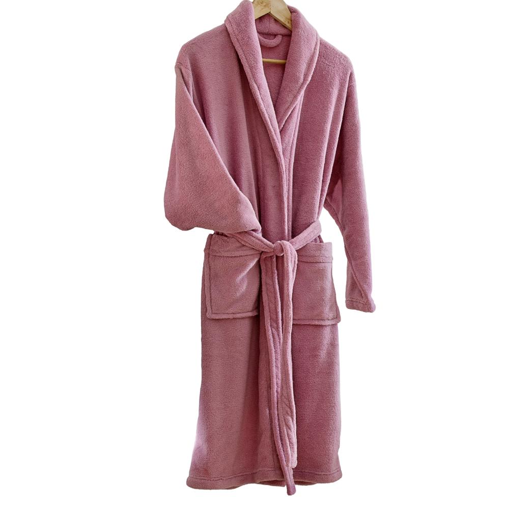 Roupão de Microfibra Fleece Adulto Home Design Rosa M Corttex