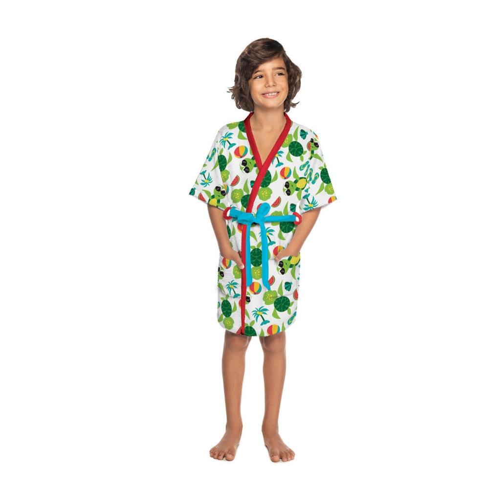 Roupão Felpudo Infantil Quimono Verão Divertido Tamanho M (6 a 8 anos) Lepper