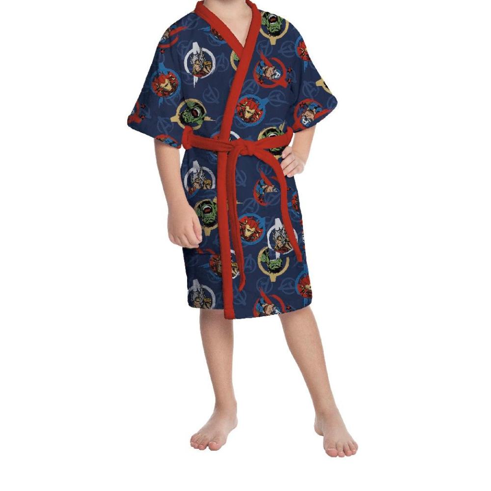 Roupão Aveludado Infantil Quimono Avengers Vingadores Tamanho Único (8 a 12 anos) Lepper