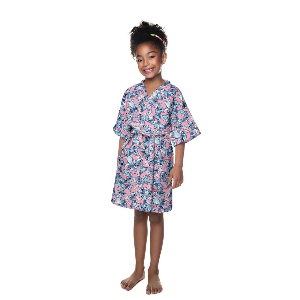 Roupão Infantil Stitch Tamanho P (4 a 6 anos) Aveludado Lepper