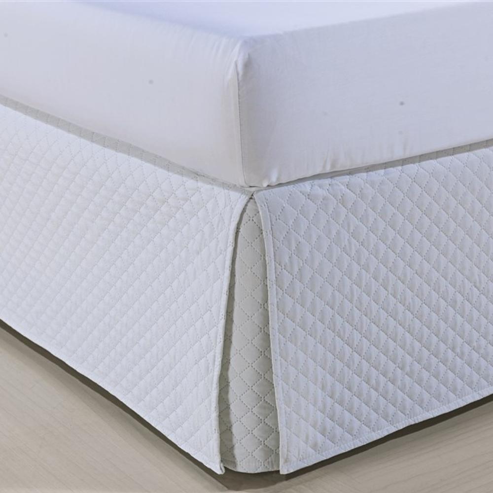 Saia Box Matelasse Atenas Solteiro Branca Niazitex