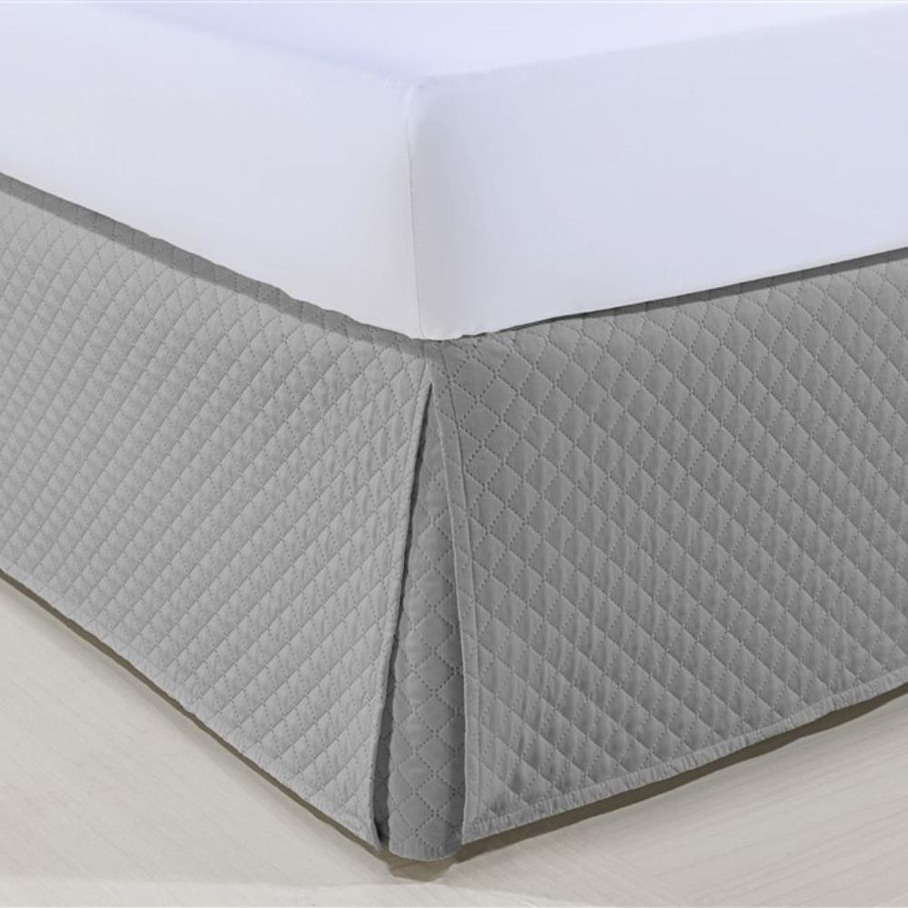 Saia Box Matelasse Atenas Solteiro Cinza Prateado Niazitex