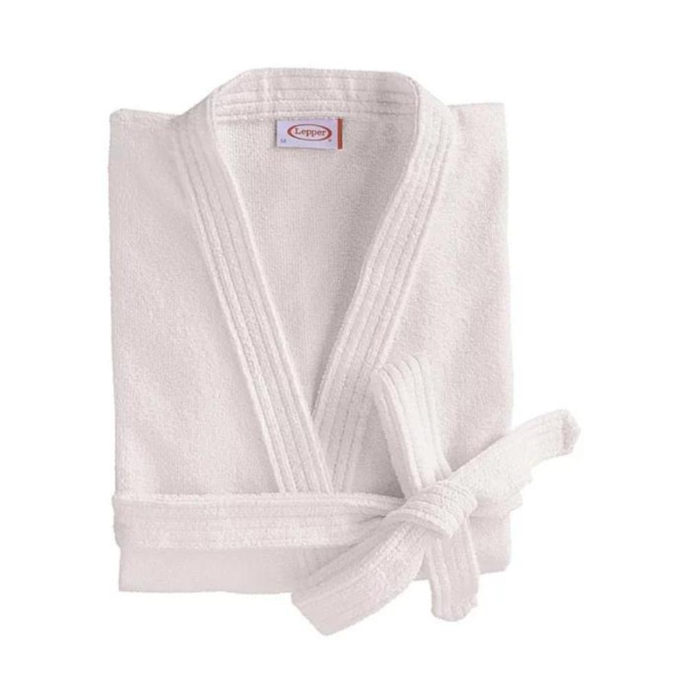 Roupão Quimono Adulto Aveludado Santorini Branco Tamanho GG Lepper