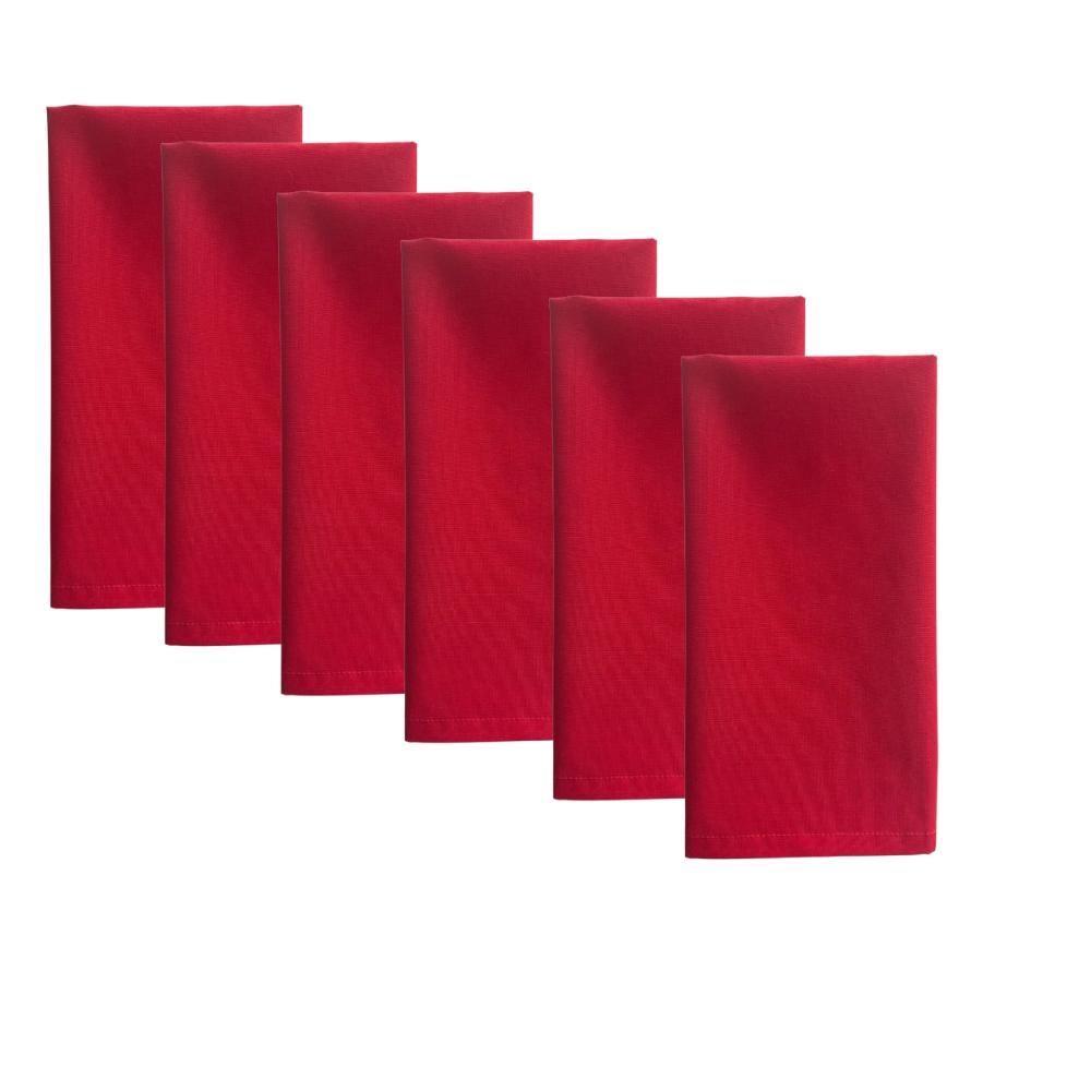 Kit 06 Guardanapos de Boca Tecido 100% Algodão Tricoline Vermelho Arrumadinho Enxovais