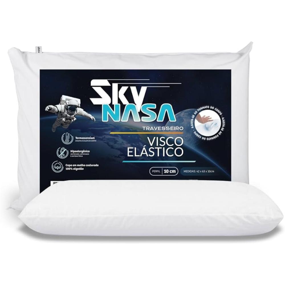 Travesseiro Visco Infantil Sky Nasa 10cm de Altura NAP