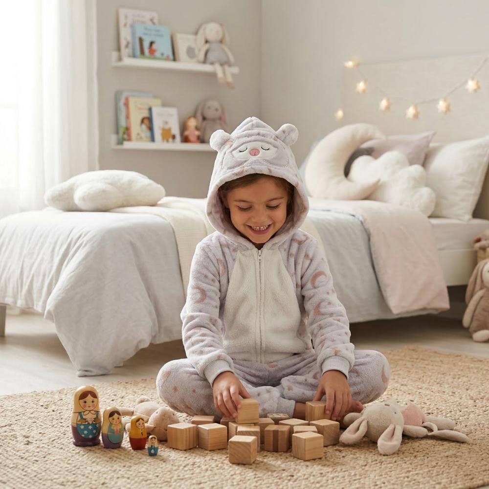 Pijama Macacão Longo em Plush Soninho Infantil Tamanho 06 Due