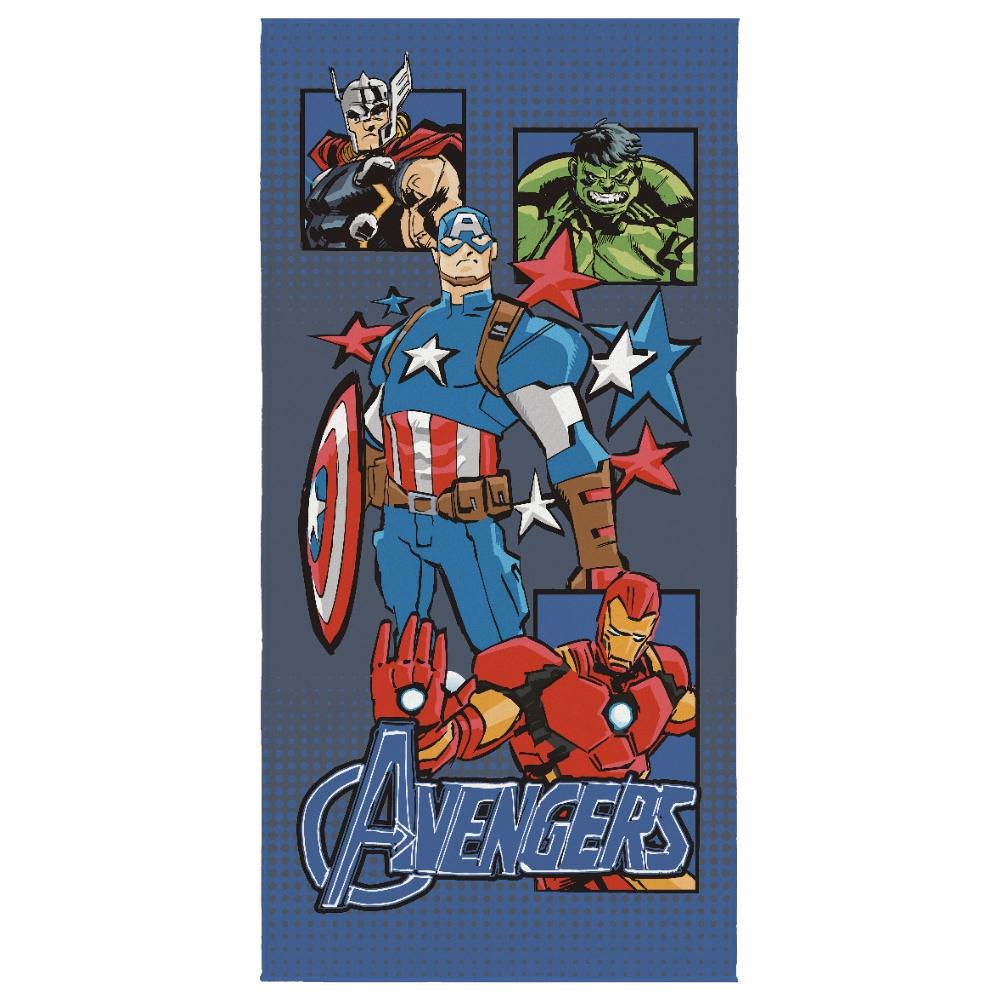 Toalha de Banho Aveludada Avengers Vingadores Azul Escuro Lepper