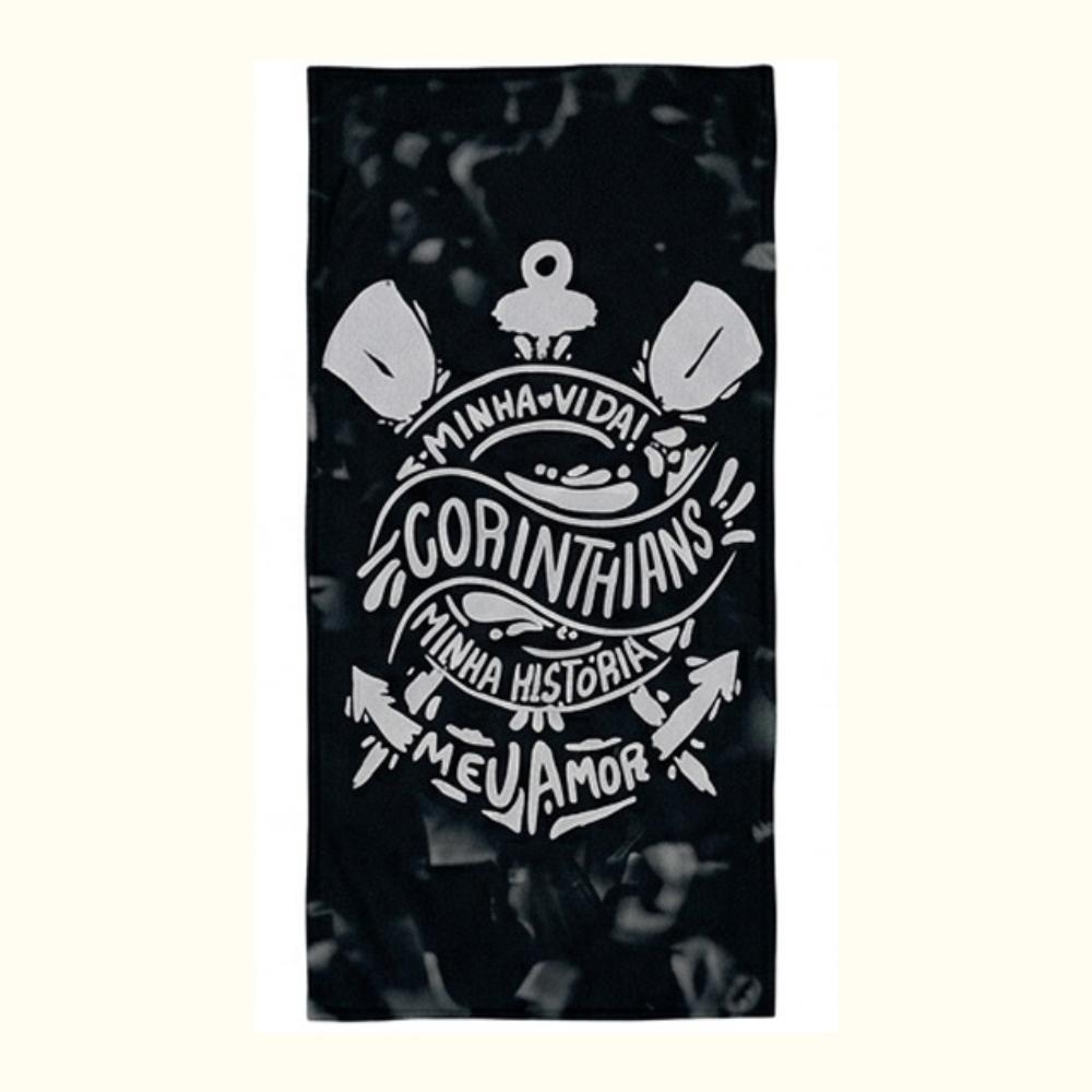 Toalha de Banho e Praia Aveludada Futebol Corinthians Minha Vida Bene Casa