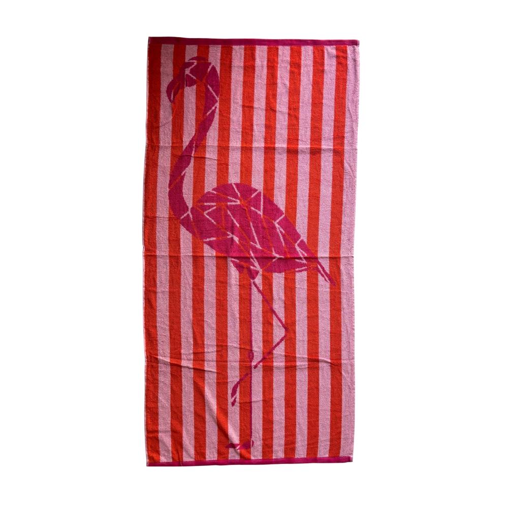 Toalha Banhão Praia Felpuda 80x160cm Sunset Flamingo Camesa