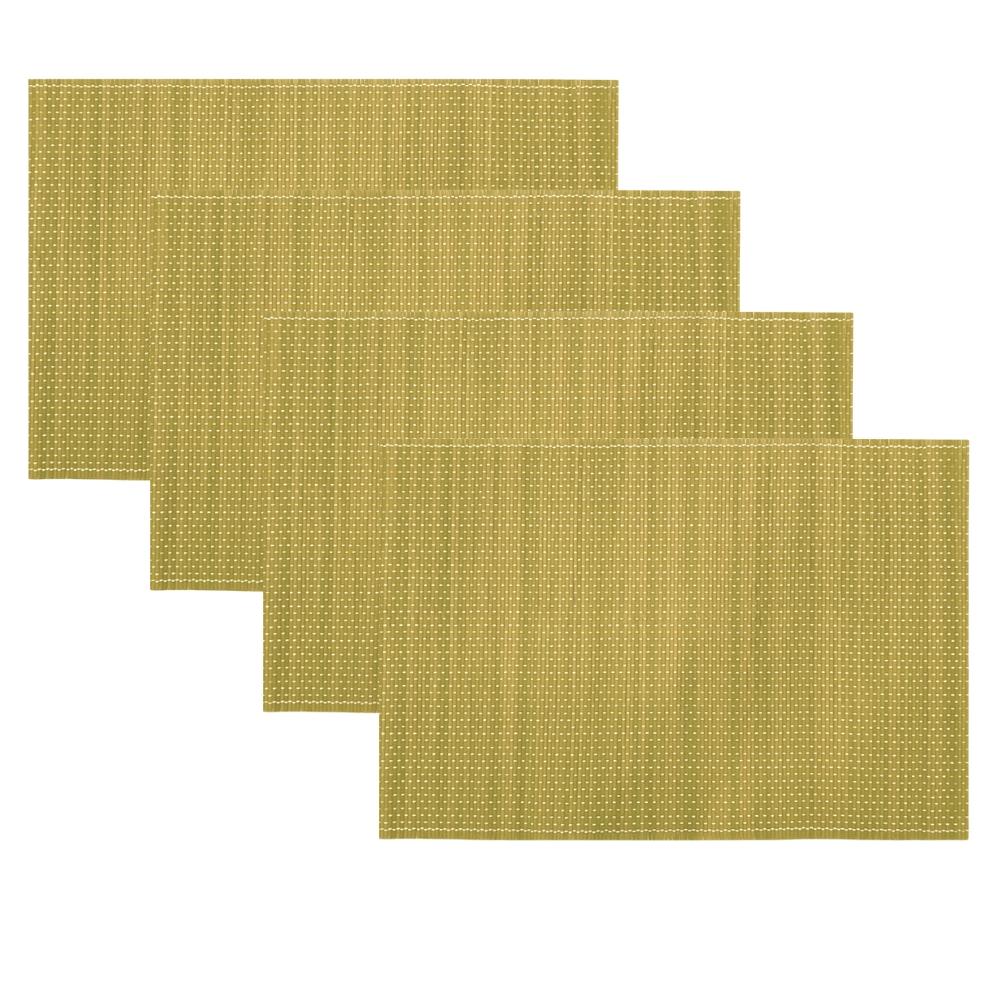 Kit Jogo Lugar Americano 4 Peças Bamboo Tocantins Amarelo Niazitex