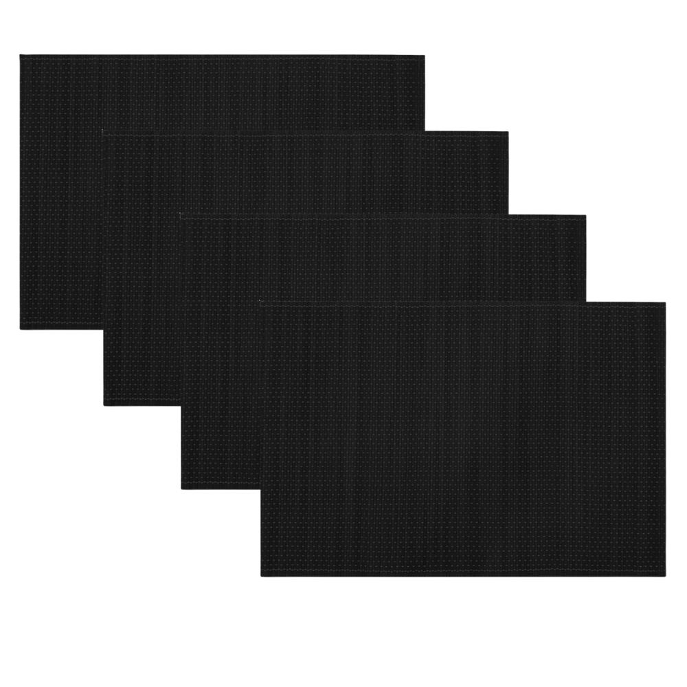 Kit Jogo Lugar Americano 4 Peças Bamboo Tocantins Preto Niazitex