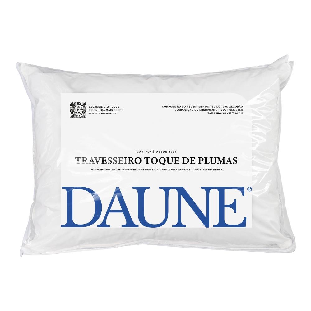 Travesseiro Toque de Plumas 100% Fibras de Poliéster 50x70cm Daune