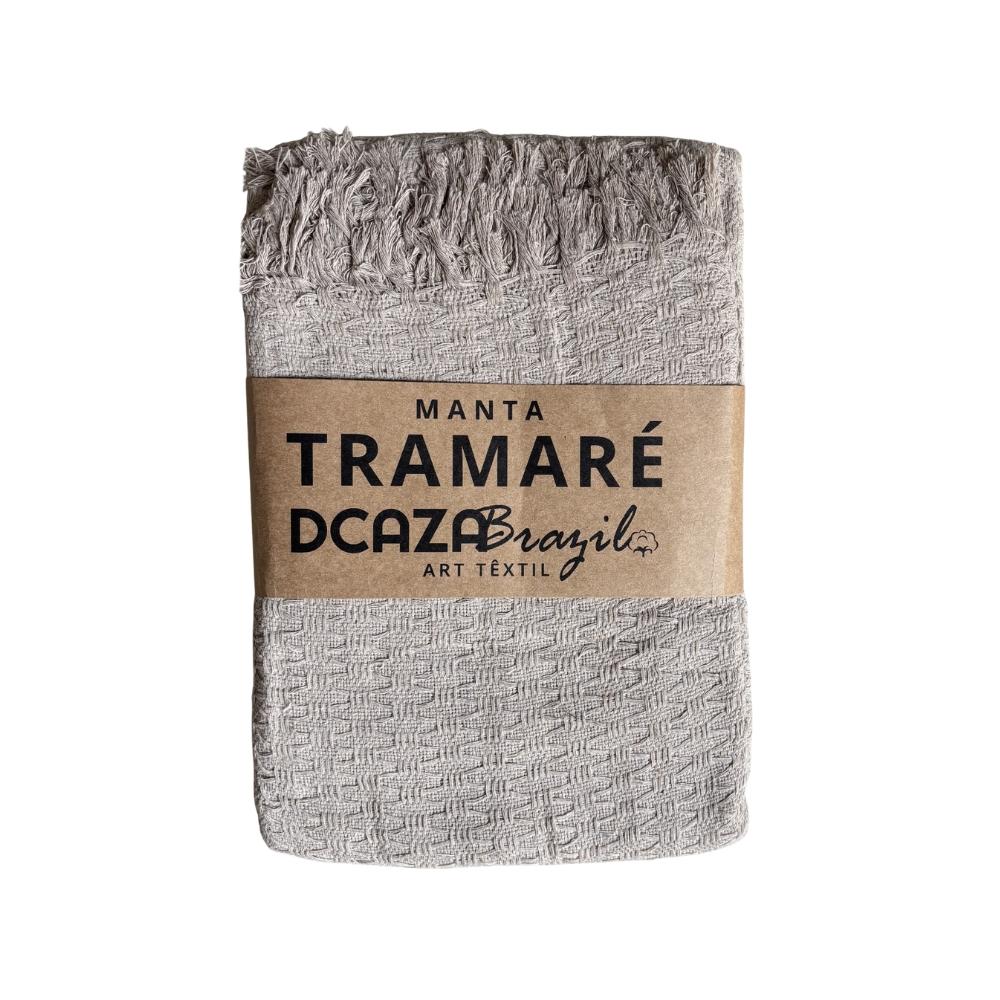 Manta Tramaré Para Decoração Sofá 100% Algodão Bege 1,60m x 2,30m Dcaza