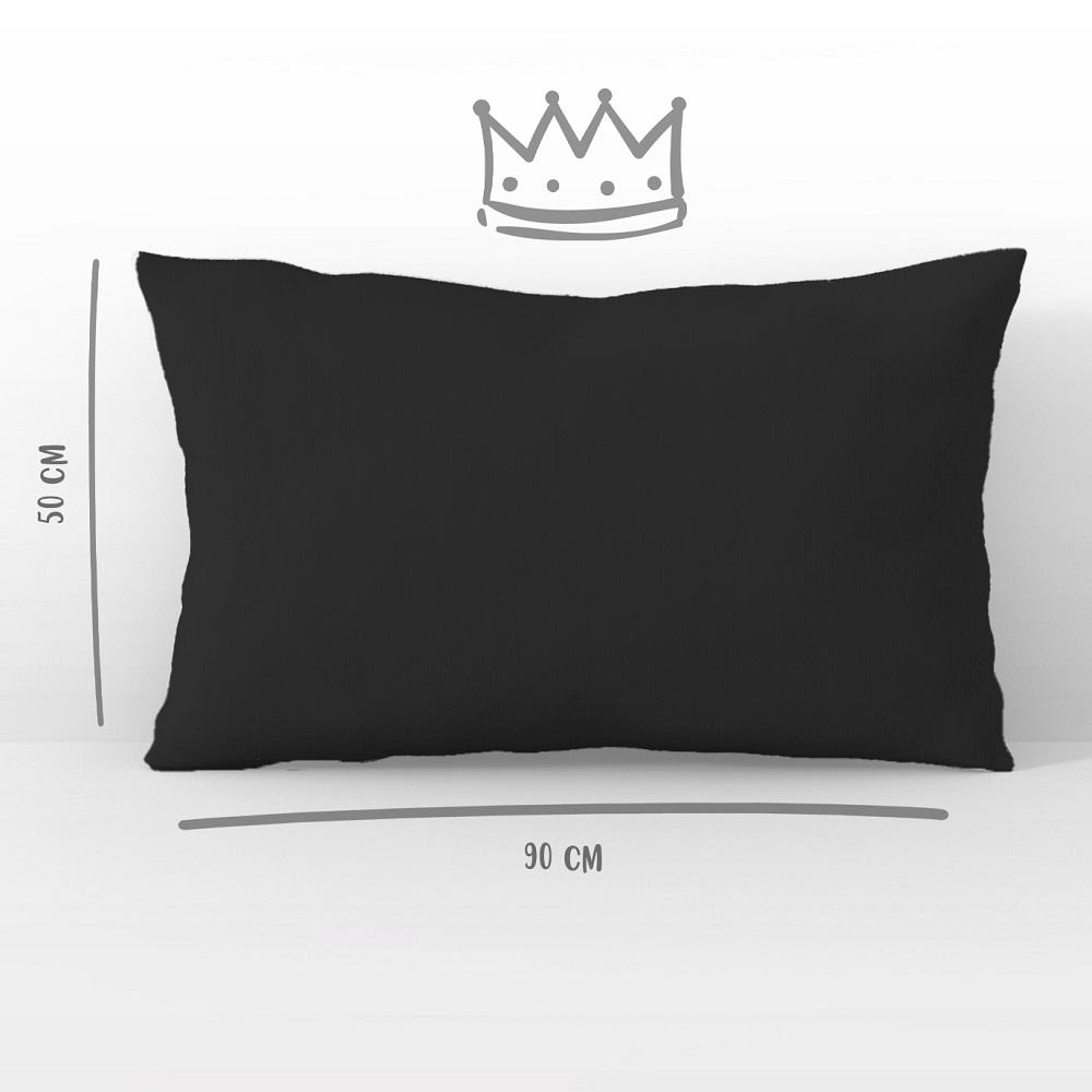Fronha Avulsa Travesseiro King 50x90 cm Malha Preta Arrumadinho Enxovais
