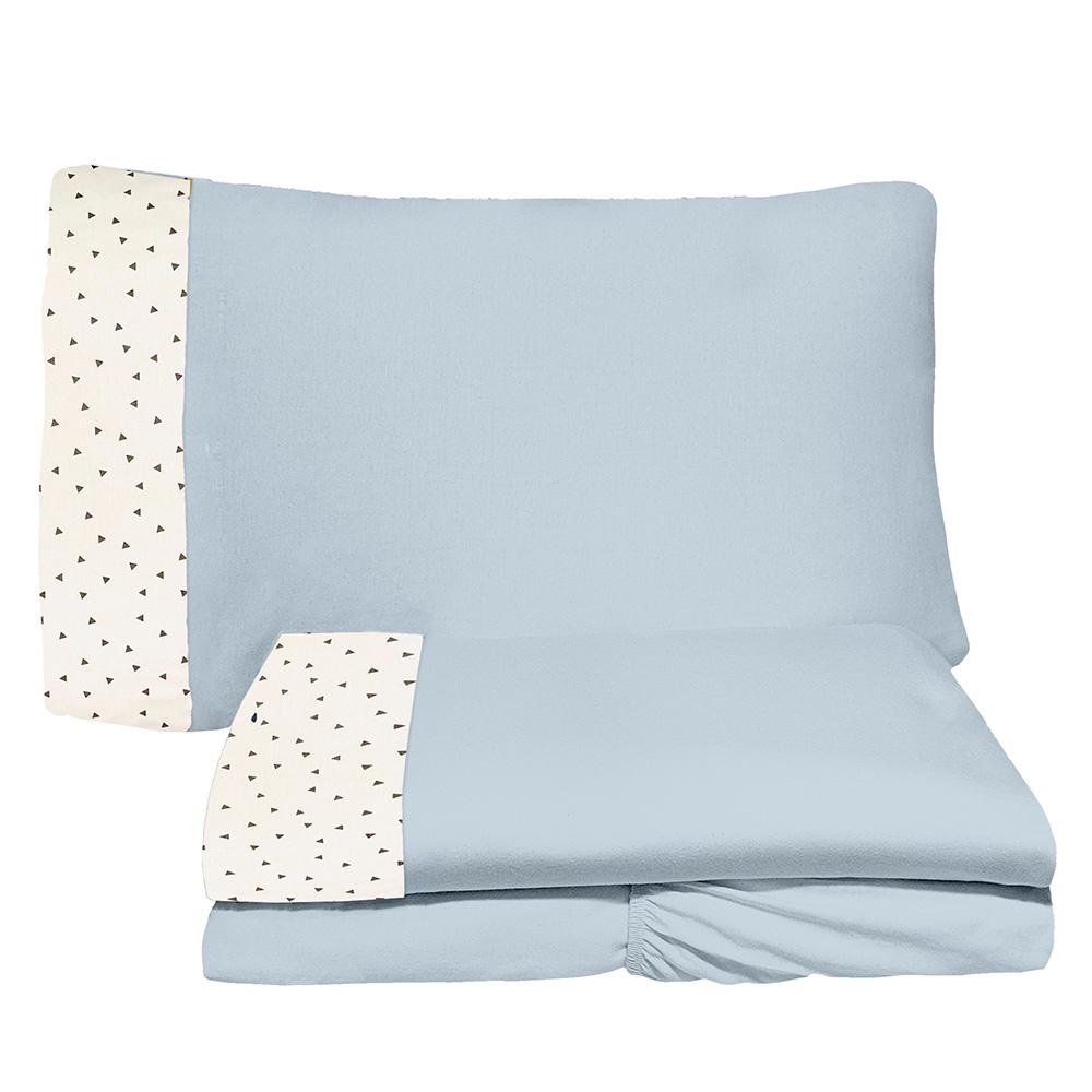 Jogo de Lençol 3 Peças Mini Cama Triangulo 06 Cinza 100% Algodão Arrumadinho Enxovais