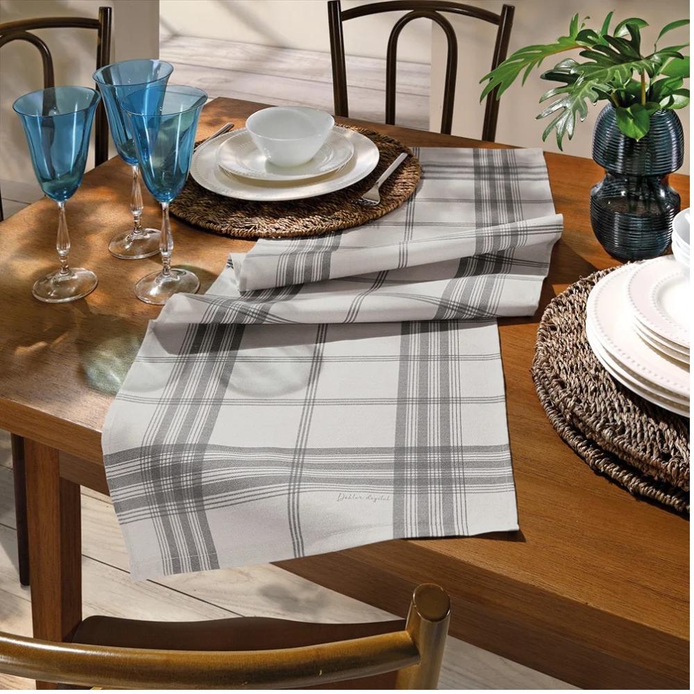 Trilho Caminho de Mesa 45cmx1,60m Luna Cinza Clean Renova Dohler