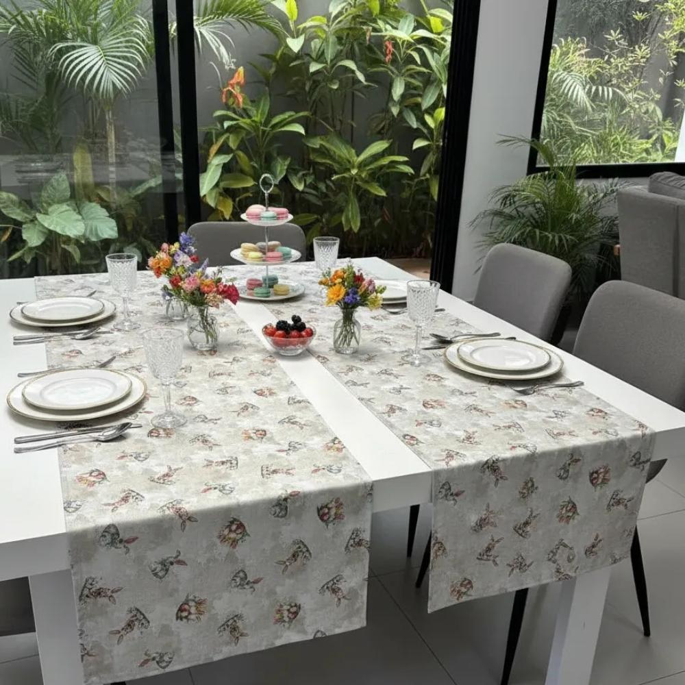 Kit 02 Trilhos Caminhos de Mesa 45cmx1,36m Páscoa Colors Arrumadinho Enxovais