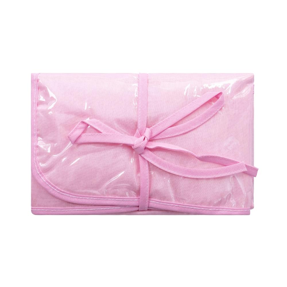 Trocador de Fraldas Portátil Bebê Bublim Forro Impermeável Rosa 65x43cm Incomfral