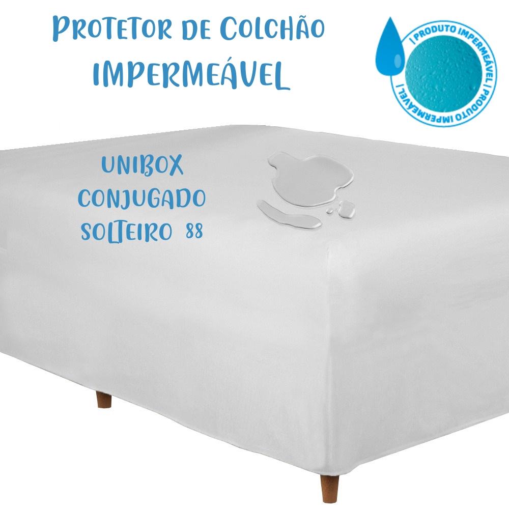 Protetor de Colchão Impermeável Solteiro Box Conjugado Unibox 88x188cm Arrumadinho Enxovais